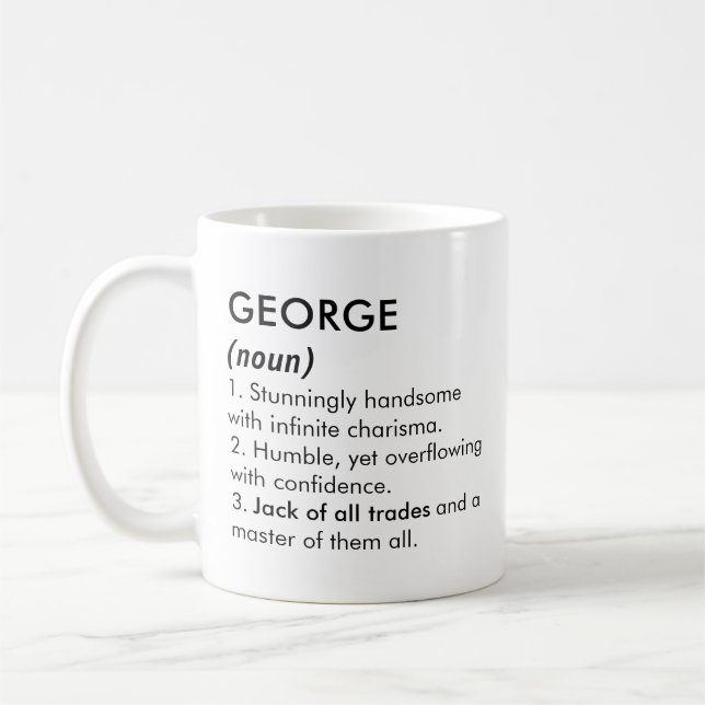 George Name, Bearbeitbarer Name, Benutzerdefiniert Kaffeetasse (Links)