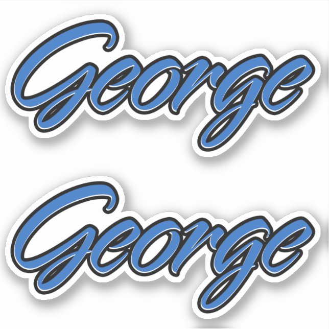 George Name blue Aufkleber Sticker Stickerset (Vorderseite)