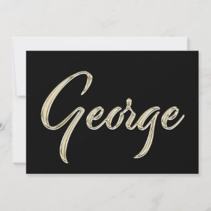George Name white gold Handwriting Karte