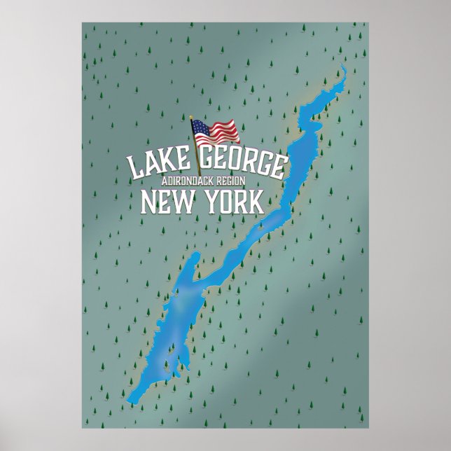 George New York Map Poster (Vorne)