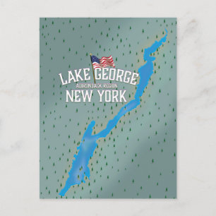 George New York Map Postkarte