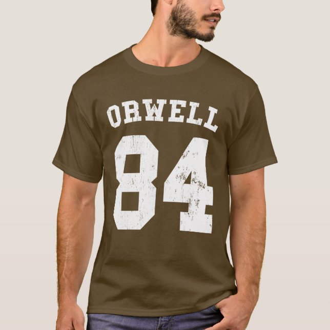 George Orwell 84 1984 Jersey T-Shirt (Vorderseite)