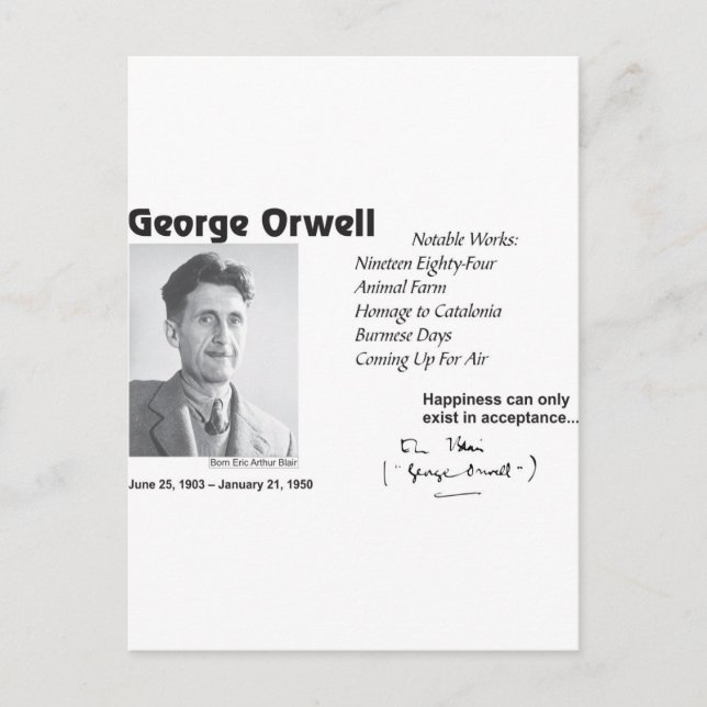 George Orwell Postkarte (Vorderseite)