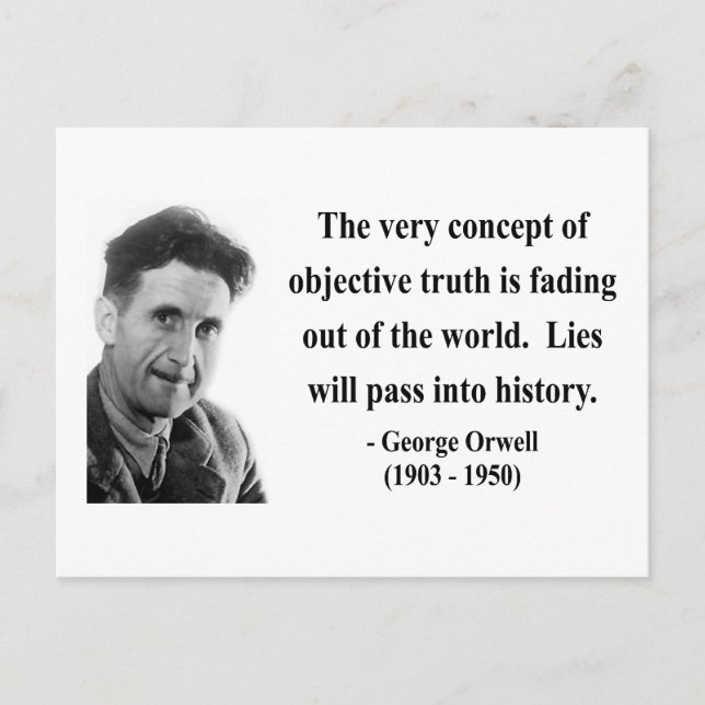 George Orwell Quote 7b Postkarte (Vorderseite)