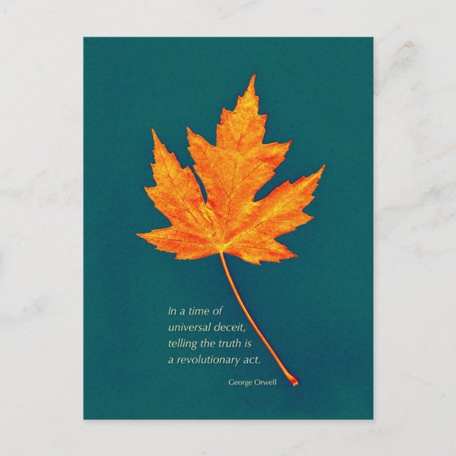 George Orwell Zitat Postcard Postkarte (Vorderseite)