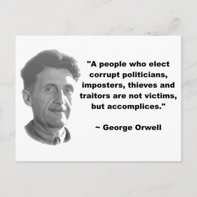 George Orwell Zitat Postkarte (Vorderseite)