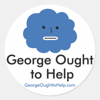 George Oud hilft dem Sticker-Set Runder Aufkleber