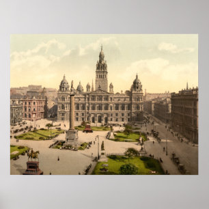 George-Quadrat, Glasgow, Schottland Poster