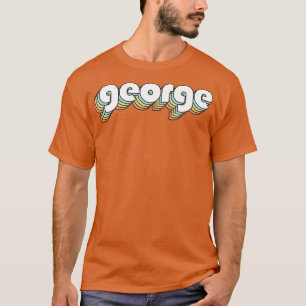 George Retro Rainbow Typografie Faded Style T-Shirt