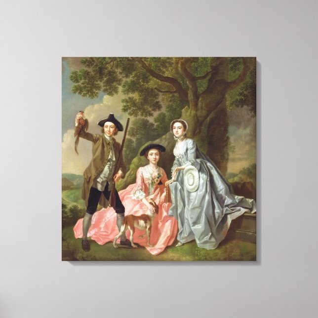 George Rogers mit seiner Ehefrau Margaret und sein Leinwanddruck (Vorderseite)