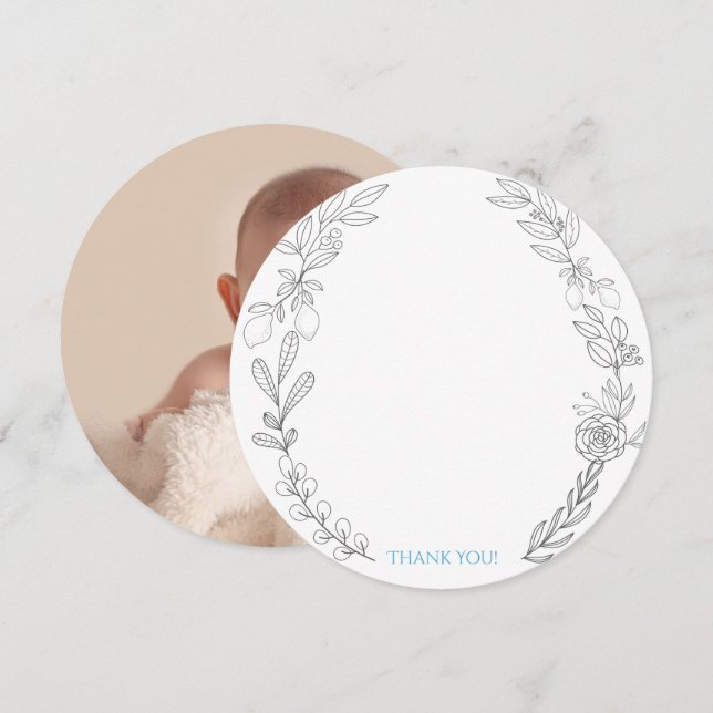 George Round Foto Dankeschön Karte. Einladung (Vorne/Hinten)