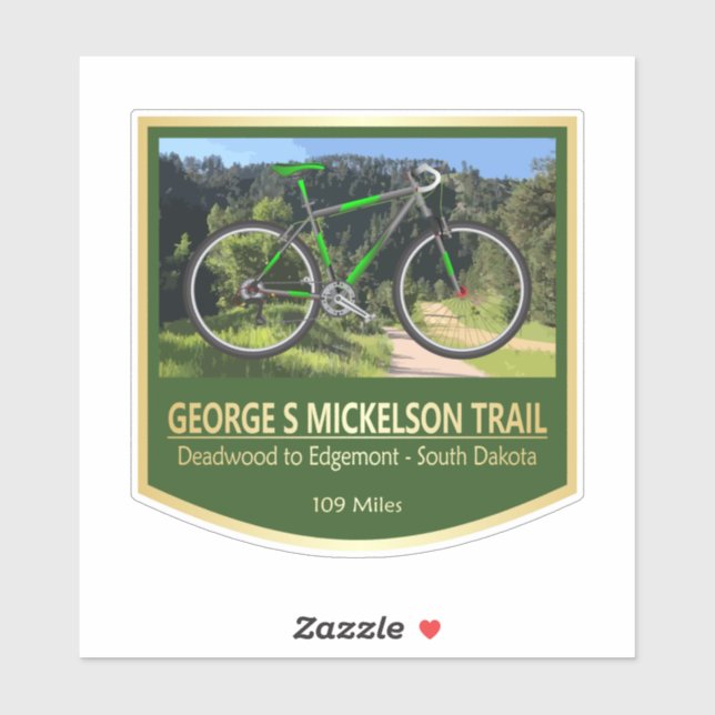 George S Mickelson Trail (Fahrrad2) Aufkleber (Blatt)