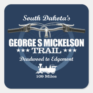 George S Mickelson Trail (H2) Quadratischer Aufkleber