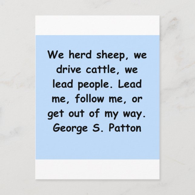 george s patton quote postkarte (Vorderseite)