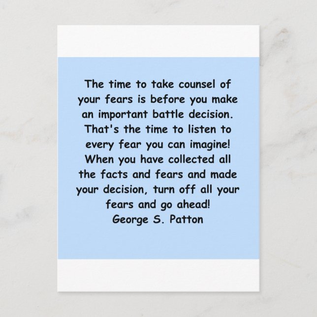 george s patton quote postkarte (Vorderseite)