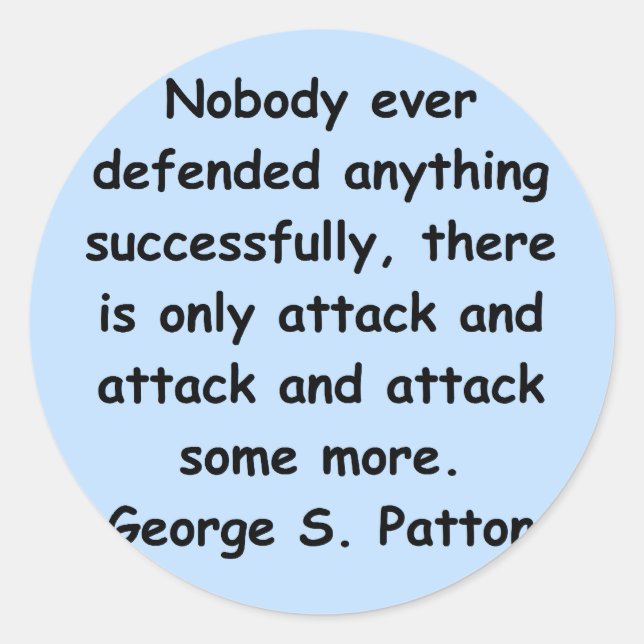 george s patton quote runder aufkleber (Vorderseite)