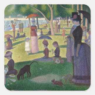 GEORGE SEURAT - Sonntagnachmittag 1884 Quadratischer Aufkleber