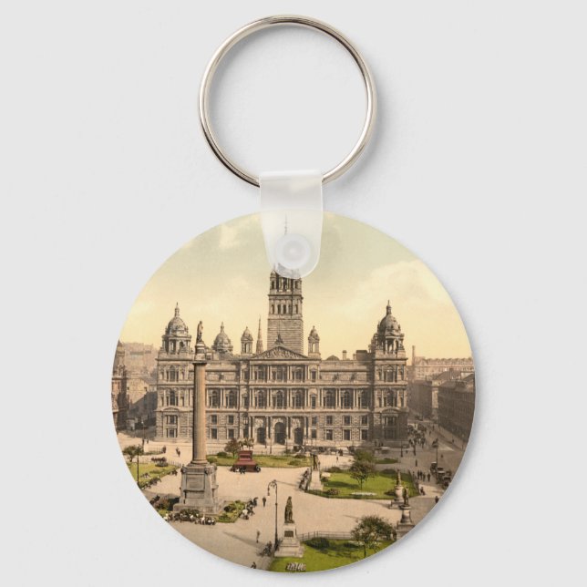 George Square, Glasgow, Schottland Schlüsselanhänger (Vorderseite)