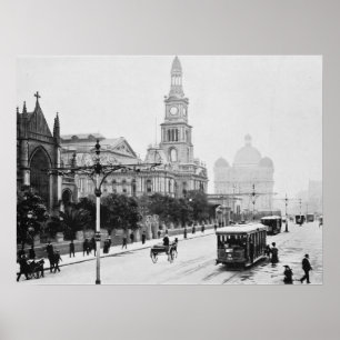 George St Sydney Australia c1898 Archival print Poster