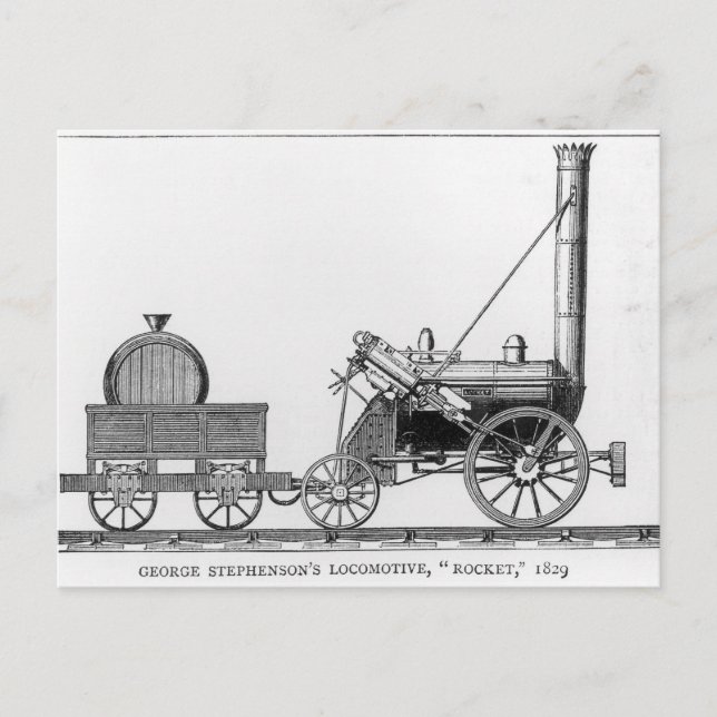 George Stephensons Lokomotive, 'Rocket', 1829 Postkarte (Vorderseite)