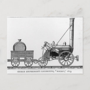 George Stephensons Lokomotive, 'Rocket', 1829 Postkarte