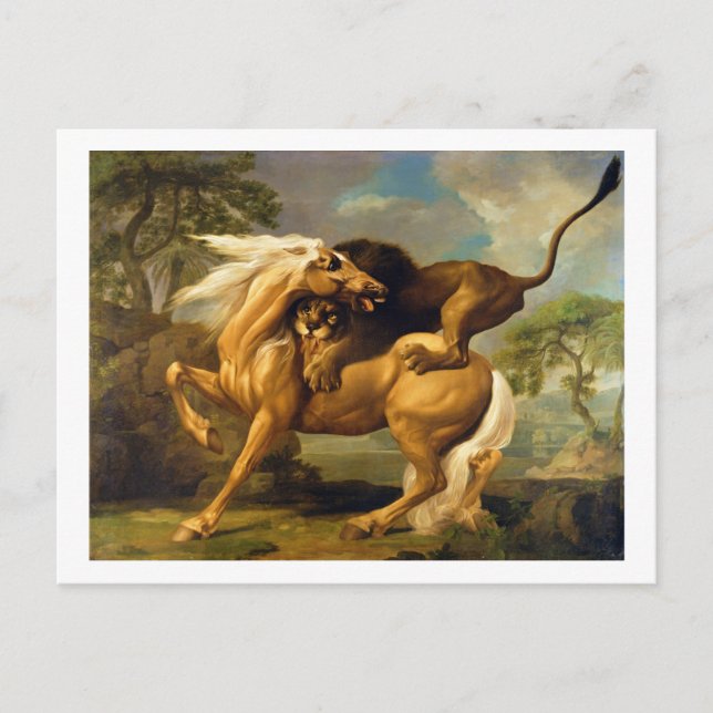 George Stubbs | A Lion Attack a Horse, c.1762 ( Postkarte (Vorderseite)