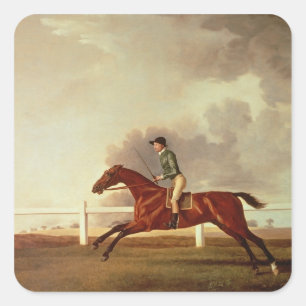 George Stubbs   Bay Malton mit John Singleton Up, Quadratischer Aufkleber