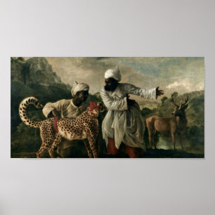 George Stubbs - Cheetah mit zwei Indianern Poster