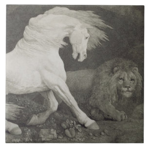 George Stubbs , das ein Pferd durch einen Löwe Fliese