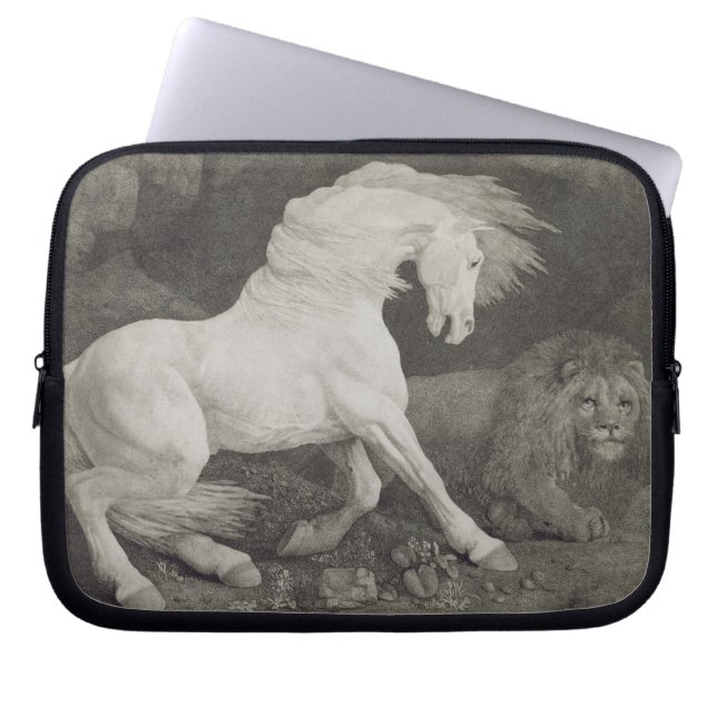 George Stubbs |, das ein Pferd durch einen Löwe Laptopschutzhülle (Vorderseite)
