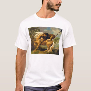 George Stubbs ein Löwe, der ein Pferd in Angrif T-Shirt