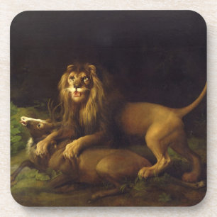 George Stubbs   ein Löwe, der einen Hirsch, c.176 Untersetzer