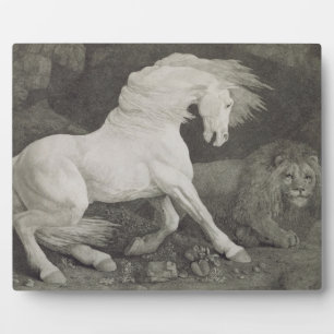 George Stubbs Ein Pferd, das von einem Löwen, en Fotoplatte