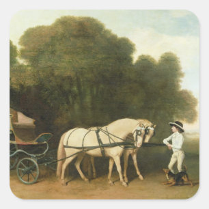 George Stubbs ein Phaeton mit einem Paar von Quadratischer Aufkleber