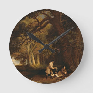 George Stubbs   eine Ruhe nachdem dem Schießen ( Runde Wanduhr
