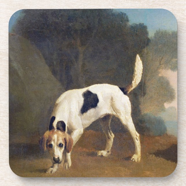 George Stubbs | Foxhound auf dem Geruch, c.1760 Getränkeuntersetzer (Vorderseite)