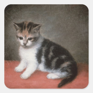 George Stubbs   Frau Ann White's Kitten, 1790 Quadratischer Aufkleber