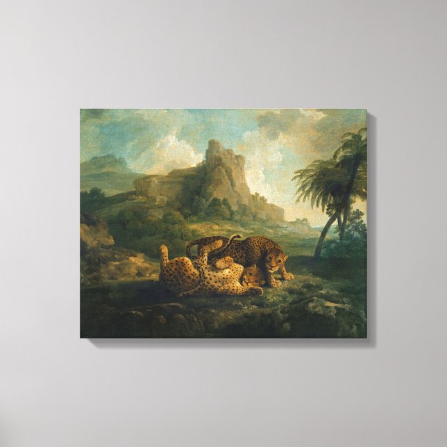 George Stubbs | Leopards at Play, c.1763-8 Leinwanddruck (Vorderseite)
