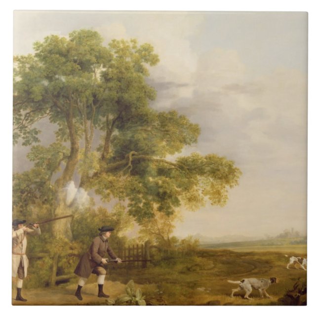 George Stubbs | zwei Herr-Schießen (Öl kann an Fliese (Vorderseite)