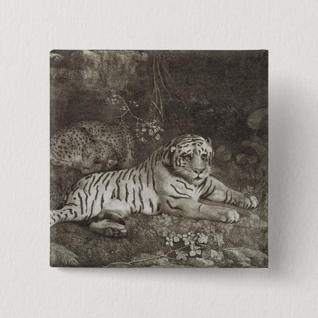 George Stubbs | zwei Tygers, graviert vom Künstler Button (Vorderseite)
