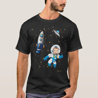 George The Curry Monkey Astronaut Cartoon in SP T-Shirt