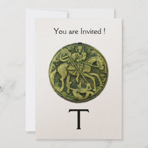 GEORGE UND DRAGON MEDALLION MONOGRAM, Gold Einladung
