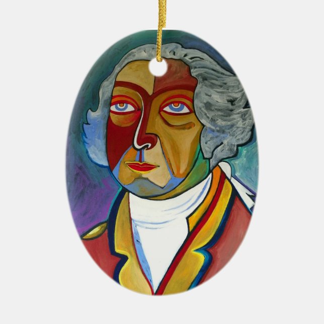 George und Martha Washington Keramikornament (Vorne)