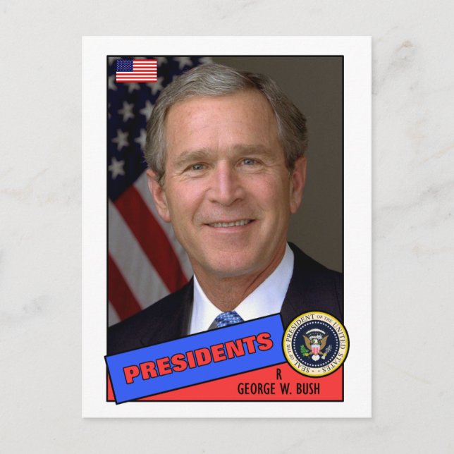 George W. Bush Baseball Card Postkarte (Vorderseite)