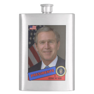 George W. Bush Baseballkarte Flachmann