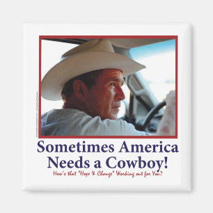 George W Bush im Cowboyhut Magnet