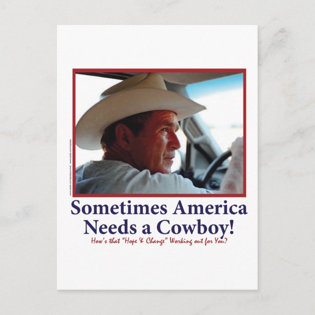George W Bush in Cowboy Hat Postkarte (Vorderseite)