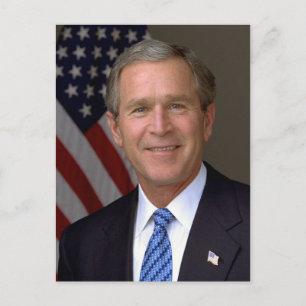 George W. Bush offizielles Portrait Postkarte
