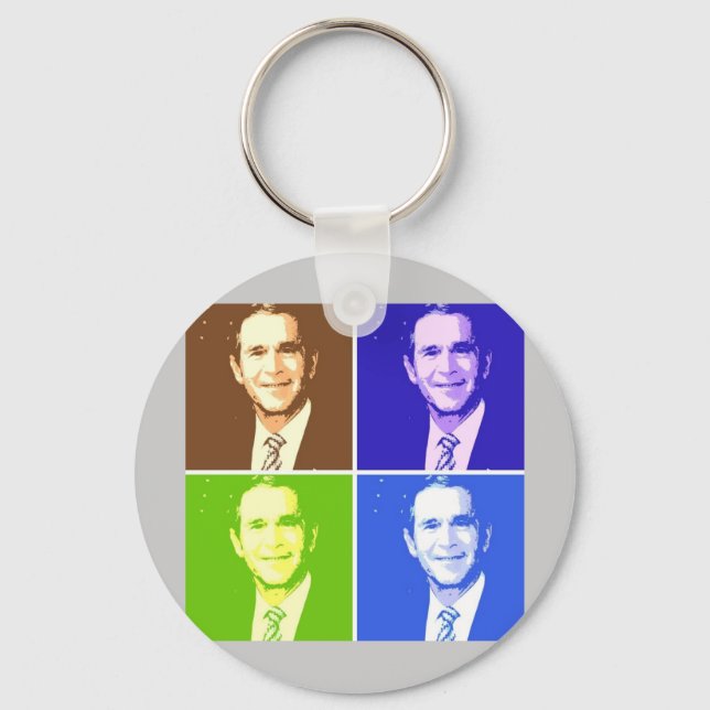 George W Bush Pop Art Schlüsselanhänger (Vorderseite)