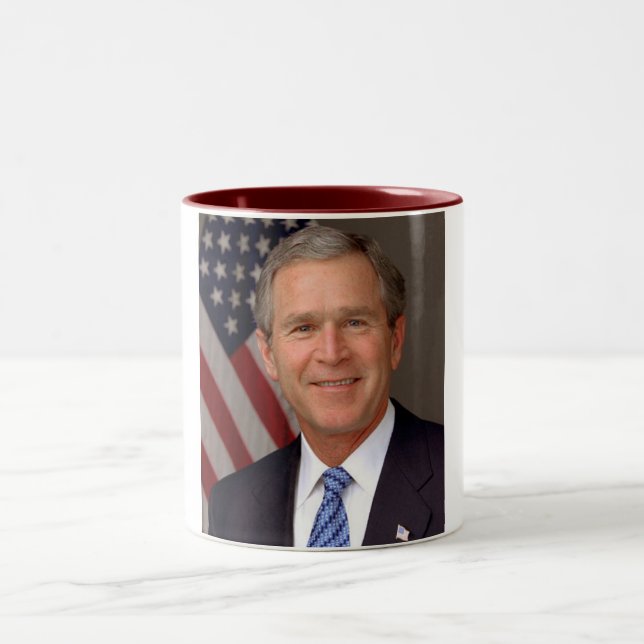 George W. Bush Zweifarbige Tasse (Mittel)